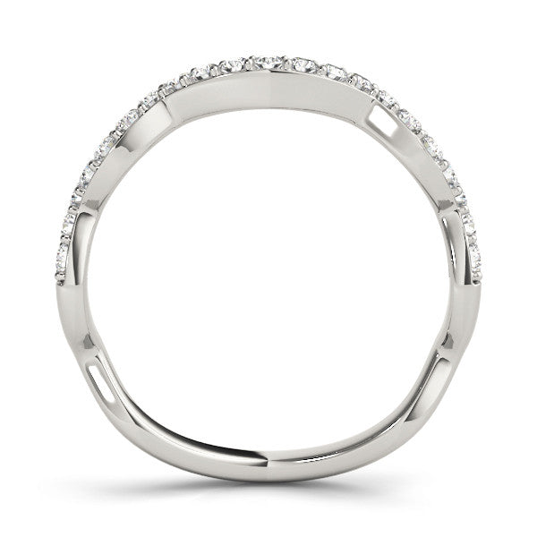 White gold Round Diamond Pavé Zigzag Eternity Band 2