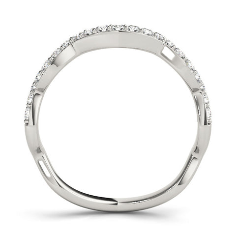 White gold Round Diamond Pavé Zigzag Eternity Band 2