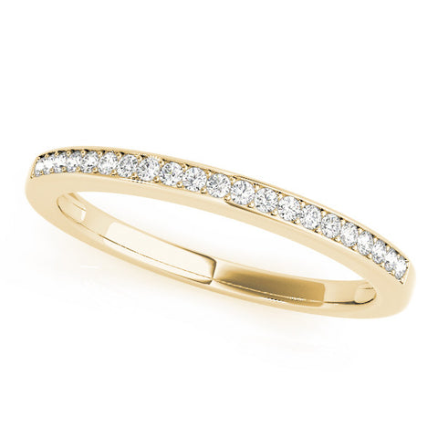 Yellow gold Round Diamond Half Eternity Pavé Band 1