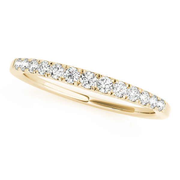Yellow gold Round Diamond Pavé Set White Gold Eternity Band 1