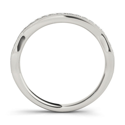 White gold Milgrain Channel-Set Round Diamond Contour Band 2