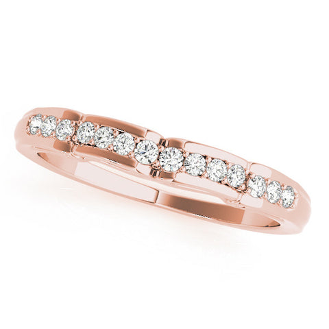 Rose gold Round Cut Diamond Channel Set White Gold Band 1