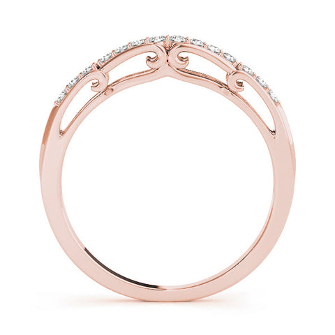Rose gold Round Cut Diamond Channel Set White Gold Band 2