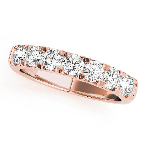Rose gold Round Diamond Half-Eternity Prong Set Band 1