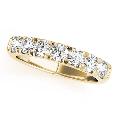 Yellow gold Round Diamond Half-Eternity Prong Set Band 1