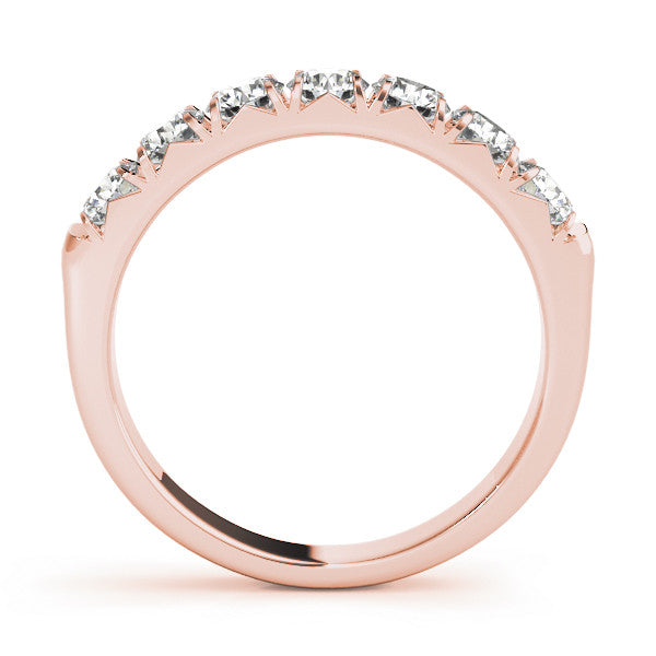Rose gold Round Diamond Half-Eternity Prong Set Band 2