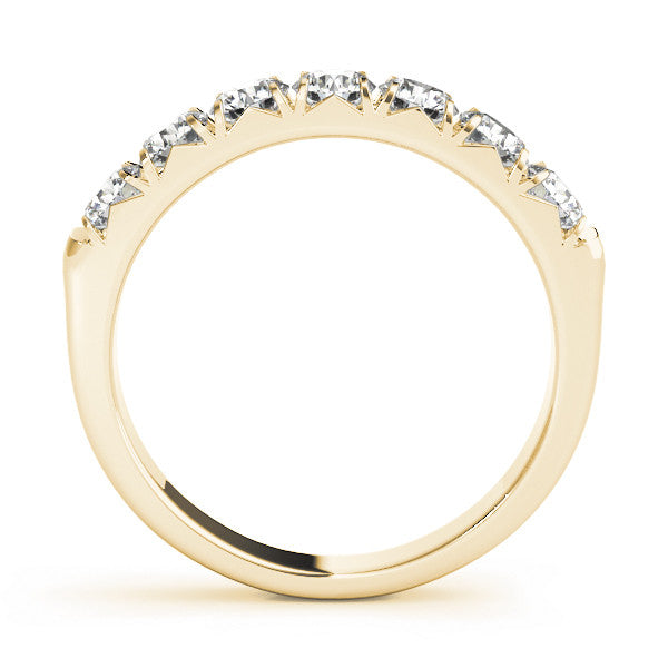 Yellow gold Round Diamond Half-Eternity Prong Set Band 2