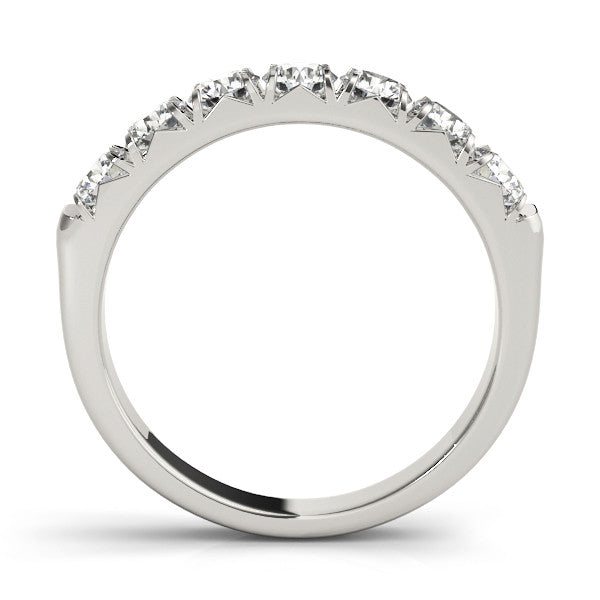 White gold Round Diamond Half-Eternity Prong Set Band 2