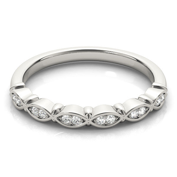 White gold Marquise Diamond Bezel Set Eternity Band 2