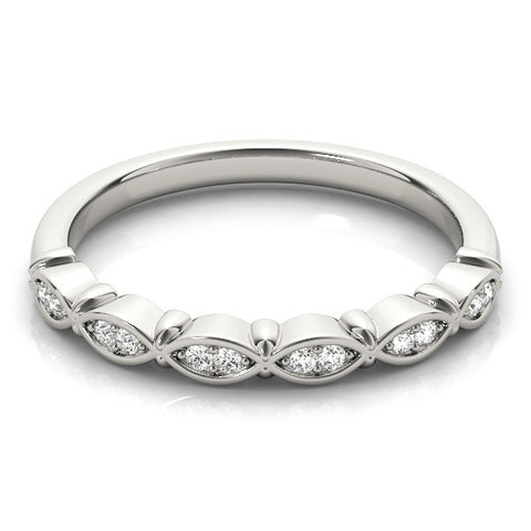 White gold Marquise Diamond Bezel Set Eternity Band 2