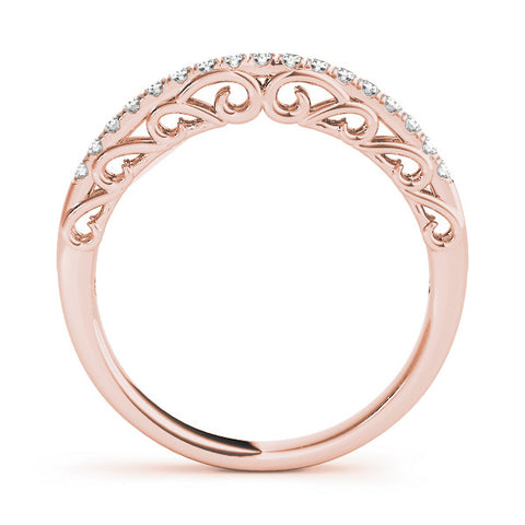 Rose gold Round Cut Diamond Prong Set Eternity Band 2