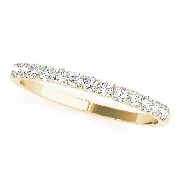 Yellow gold Round Diamond Pavé Half-Eternity Band 1