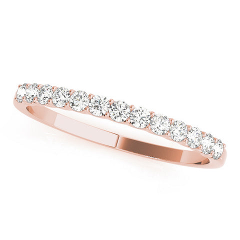 Rose gold Round Diamond Pavé Half-Eternity Band 1