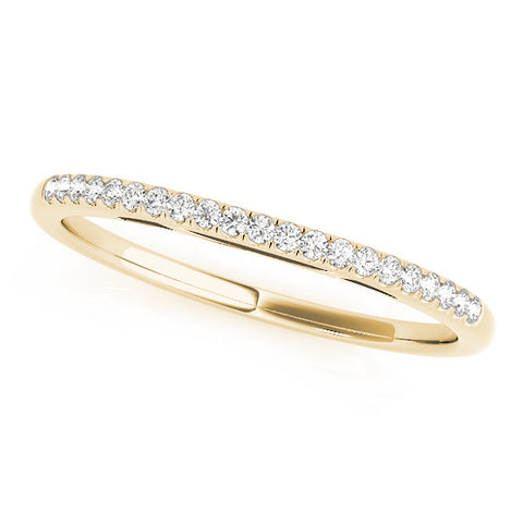Yellow gold Round Diamond Pavé Set Eternity Band 1