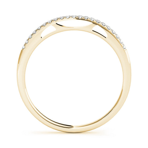Yellow gold Round Diamond Pavé Set Eternity Band 2