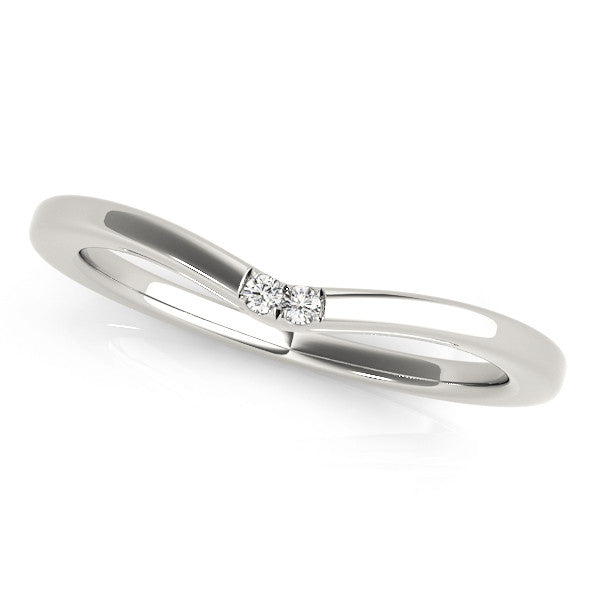 White gold Round Diamond Bypass Solitaire Band with Bezel Setting 1