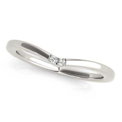 White gold Round Diamond Bypass Solitaire Band with Bezel Setting 1