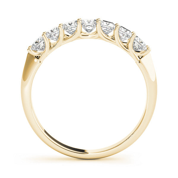 Yellow gold Princess Cut Diamond Channel Set Eternity Band with Prong Setting 2
