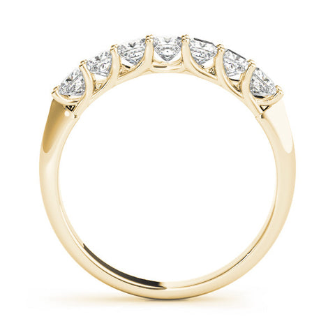Yellow gold Princess Cut Diamond Channel Set Eternity Band with Prong Setting 2