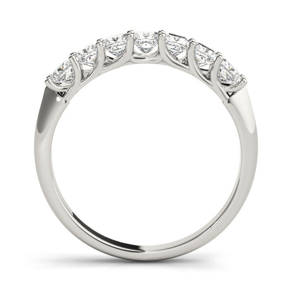 White gold Princess Cut Diamond Channel Set Eternity Band with Prong Setting 2