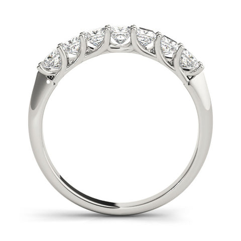 White gold Princess Cut Diamond Channel Set Eternity Band with Prong Setting 2