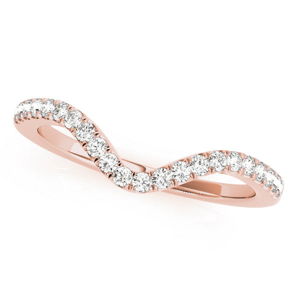 Rose gold Pavé Round Diamond Infinity Twist Band with Shared Prong Setting 1