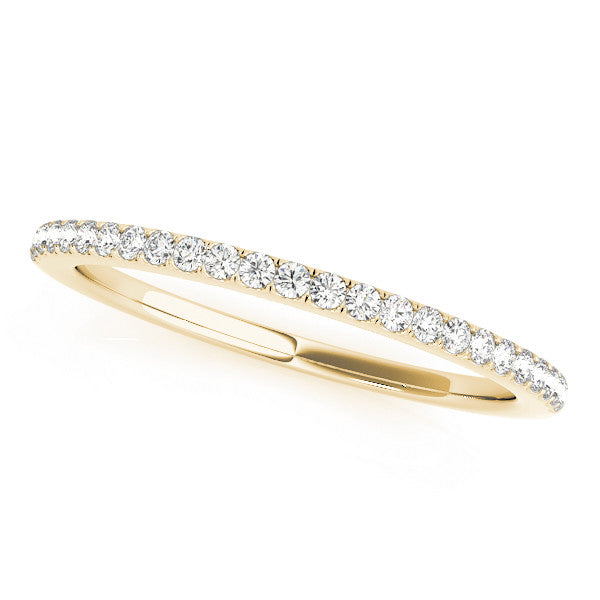 Yellow gold Round Diamond Pavé Eternity Band with Micro-Prong Setting 1