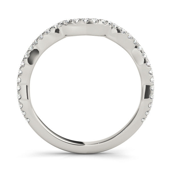 White gold Pavé Round Diamond Curved Eternity Band 2