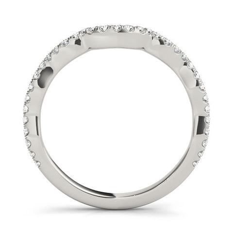 White gold Pavé Round Diamond Curved Eternity Band 2