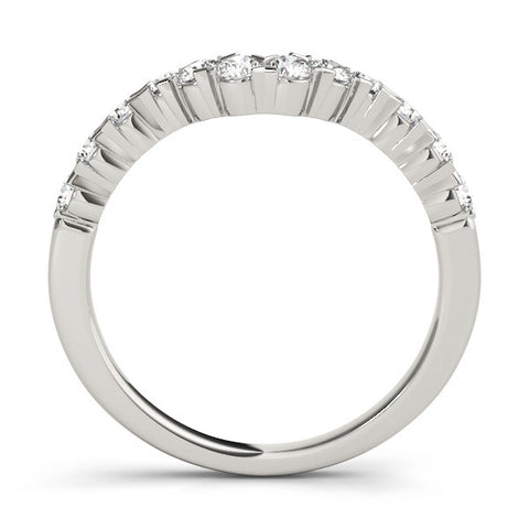 White gold Round Diamond V-Shaped Prong Set Eternity Band 2