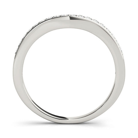 White gold Pave Round Diamond Curved Band 2