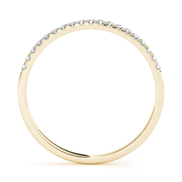 Yellow gold Round Diamond Pavé Set Half Eternity Band with Shared Prong Setting 2