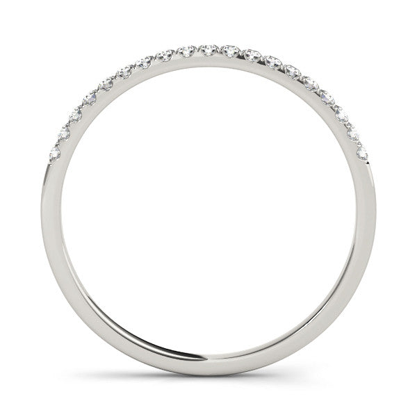 White gold Round Diamond Pavé Set Half Eternity Band with Shared Prong Setting 2