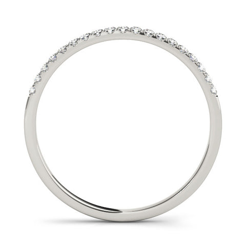 White gold Round Diamond Pavé Set Half Eternity Band with Shared Prong Setting 2