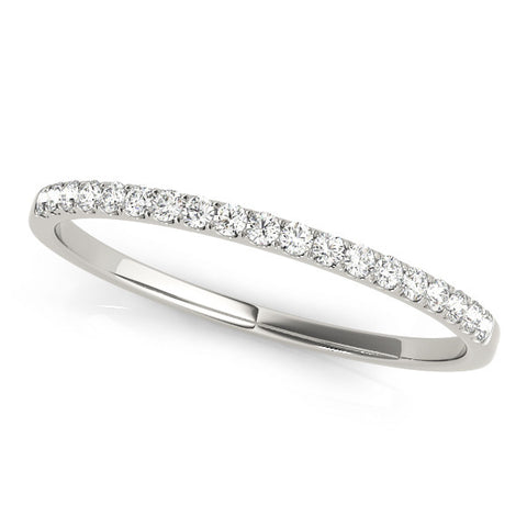 White gold Round Diamond Pavé Set Half Eternity Band with Shared Prong Setting 1