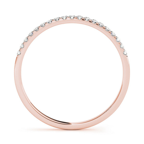 Rose gold Round Diamond Pavé Set Thin Band 2
