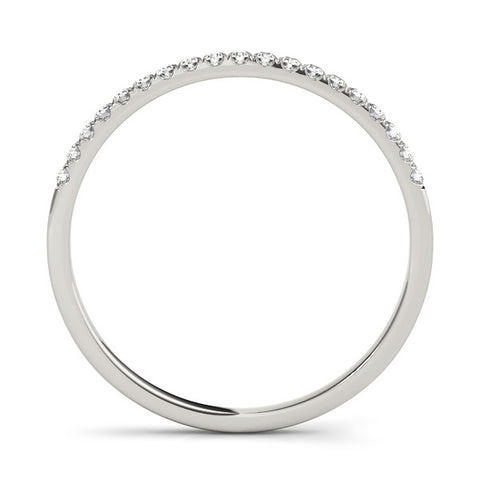 White gold Round Diamond Pavé Set Thin Band 2