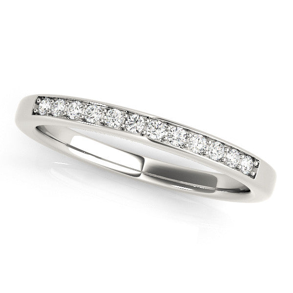 Rose gold Round Diamond Pavé Set Half-Eternity Band 1