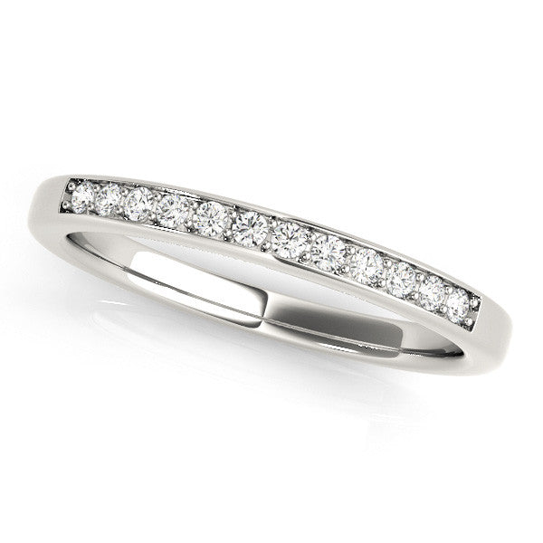 White gold Round Diamond Pavé Set Half-Eternity Band 1