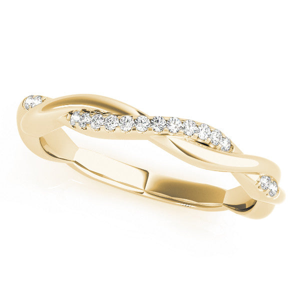 Yellow gold Twisted Pavé Round Diamond Infinity Band 1