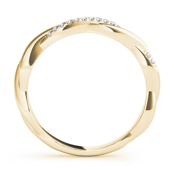 Yellow gold Twisted Pavé Round Diamond Infinity Band 2