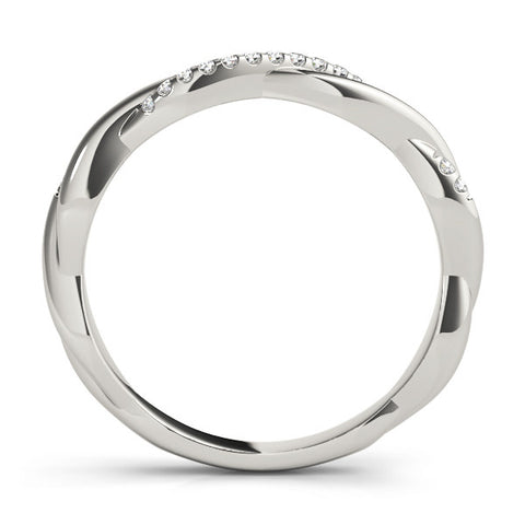 White gold Twisted Pavé Round Diamond Infinity Band 2
