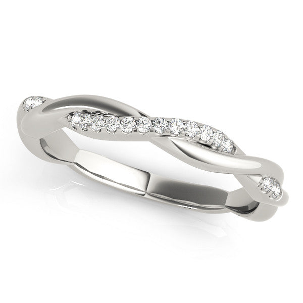 White gold Twisted Pavé Round Diamond Infinity Band 1
