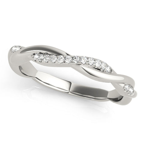 White gold Twisted Pavé Round Diamond Infinity Band 1