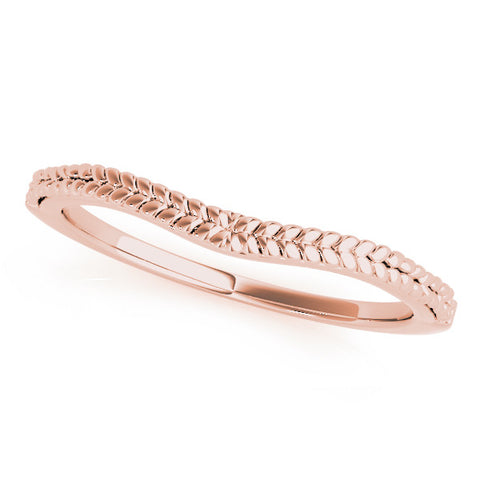 Rose gold Milgrain Twist Contour Wedding Band 1