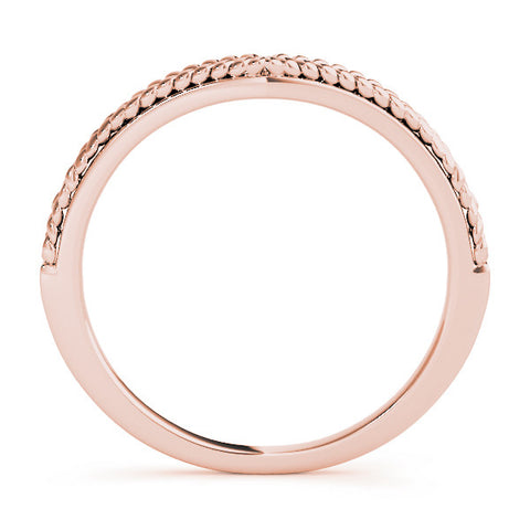 Rose gold Milgrain Twist Contour Wedding Band 2