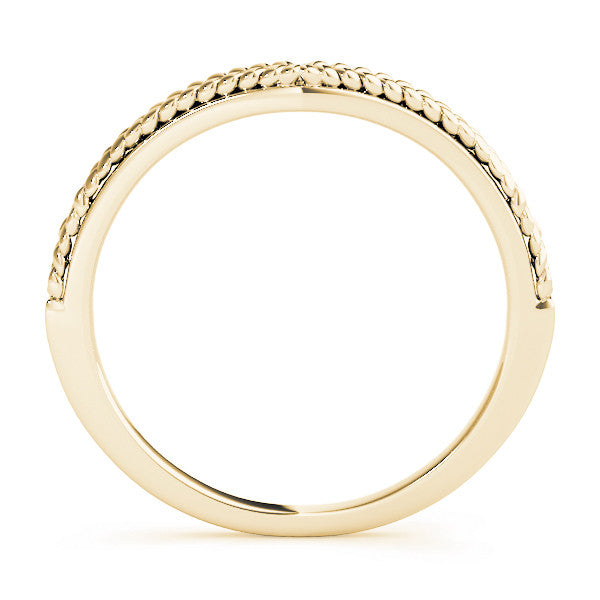 Yellow gold Milgrain Twist Contour Wedding Band 2