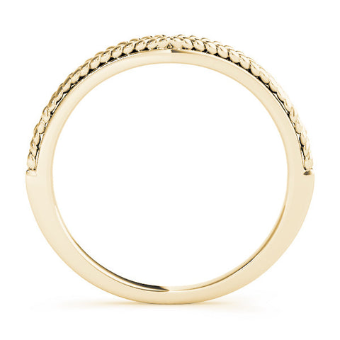Yellow gold Milgrain Twist Contour Wedding Band 2