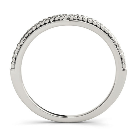 White gold Milgrain Twist Contour Wedding Band 2