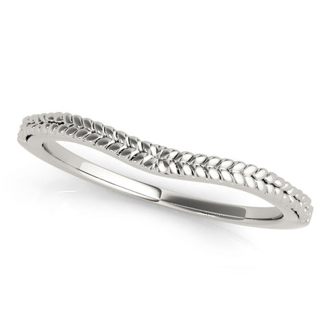 White gold Milgrain Twist Contour Wedding Band 1